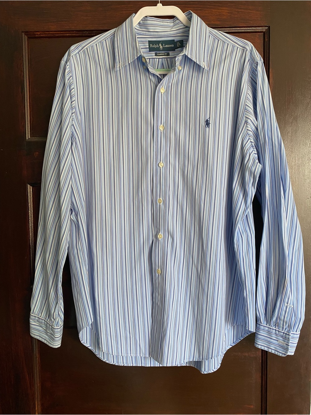 Ralph Lauren Classic Fit Blue Striped Button Down Shirt L